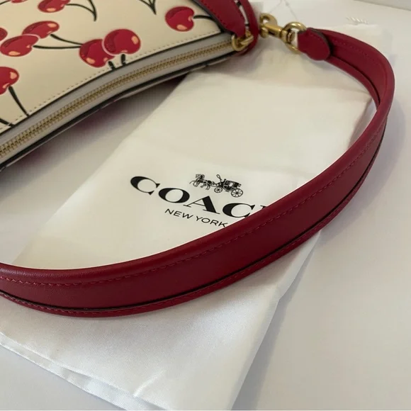 NWT Coach Limited Edition Full Size Swinger Cherry Print & Dust Bag 🍒 - Picture 3 of 14